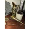 Image 3 : Antique Oil Lamp w/ Brass Jug Sundial 8T Moonshine Canister & More