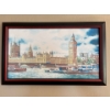 Image 2 : Large 22" Wall Clock & Painting On Canvas With Big Ben H12" L20"