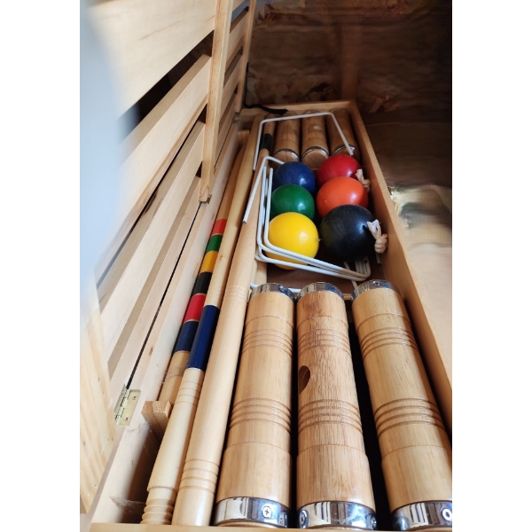 Croquet Set in Wooden Storage Crate