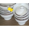 Image 5 : Assorted Dinnerware Incl: Henneborg Leaf Trim, Linens and Things Red Border, Eschenbach Silver Rim