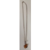 Image 1 : Ladies Sterling Silver Necklace w/ Amber Pendant