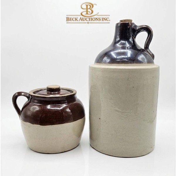 Stoneware Jugs, 7 and 14 Inches High