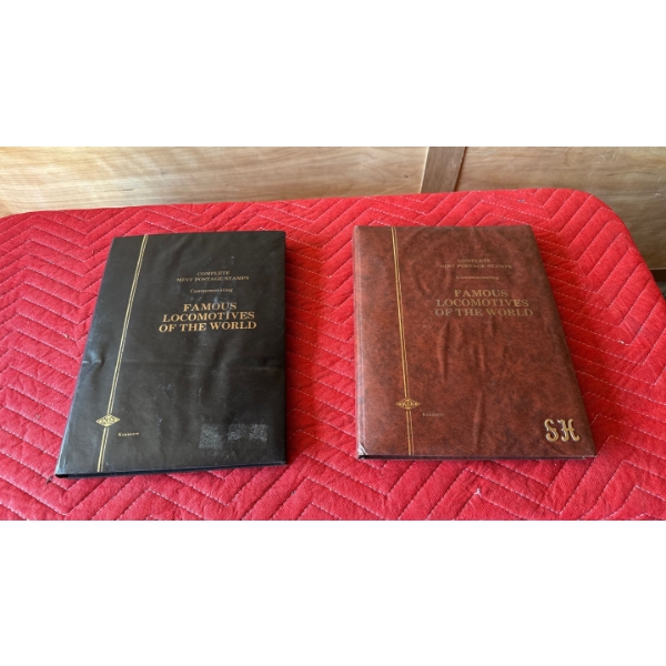 2 Binders of Famous Locomotives of the World Stamps