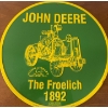 Image 2 : John Deere Collectibles - 'The Froelich' Metal Sign w/ 2 Diecast ERTL JD Tractors