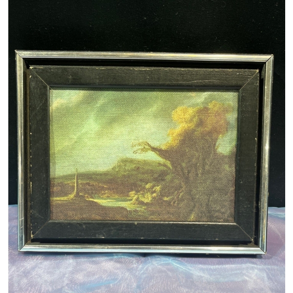Rembrandt, Hollandais "Landscape with Obelisk" 6Wx8H