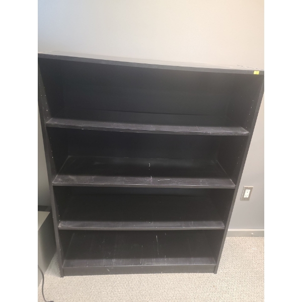 Black MDF 4 Shelf Bookcase (48"T, 37"W, 12"D)