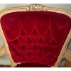 Image 7 : 2 PCS. Neo Baroque Red Velvet Parlor Chairs 34T ( One Is Slightly Deflated )