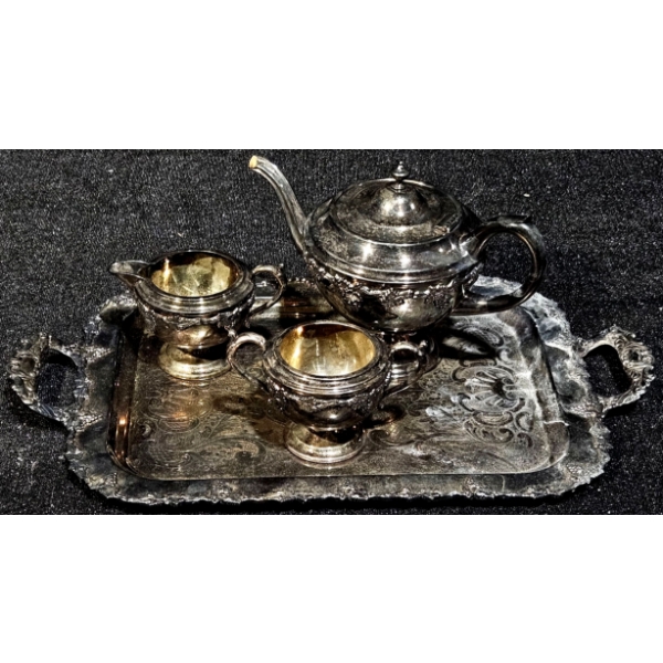Old English Reproduction Silver Plated Tea Set
