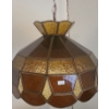 Image 2 : Vintage Swag Chain Stained Glass Light Fixture 15" Diameter Shade, 10 .5 T (Shade Measurements)