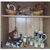 Baskets, Beer Steins, Candles, Ceramic Tea Set and more