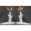 Image 2 : Pair of Solid Stone Carved Candle Holders (Carved Flowers)