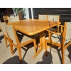 Image 2 : Quality & Chic Mid Century 9 Piece Teak w/ Tweed Upholstery Dining Set   