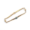 Image 2 : 18KY Blue Topaz(3=1.80CT) & Diamond(12=0.12CTW HI/SI-I) Bracelet 7.5IN, 10.34grams