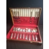 Oneida Community Tudor Plate Cutlery and Box 17.5 W, 12 D, 4 T 