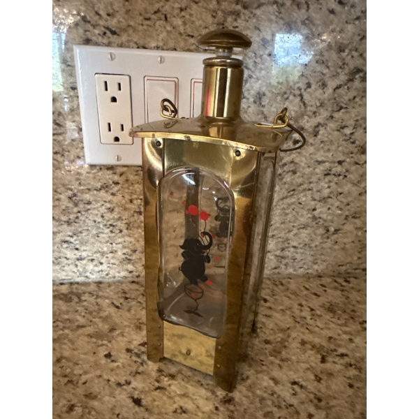 Vintage Brass Decanter Music Box, Tipsy Elephant, 'How Dry I Am' 11In Tall 