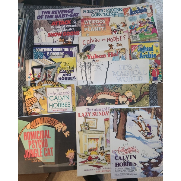Selection of Calvin and Hobbs Books and Some Archie Comics