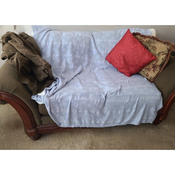 2 Seater Sofa w/ Damaged Cushions 76 W, 38 D, 30 T