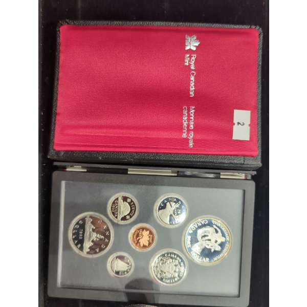 RCM 1983 Double Dollar Proof Set Edmonton Silver Dollar 23.3g 50% Silver Dollar