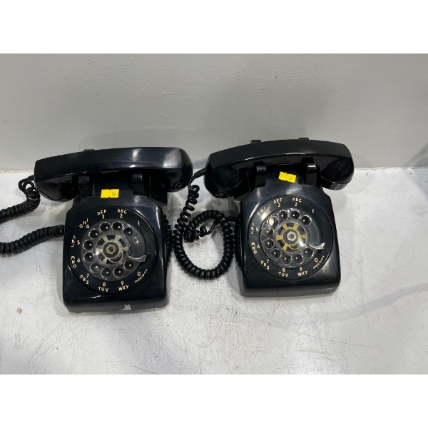 Pair of Vintage Northern Electric/Telecom Table Rotary Telephones