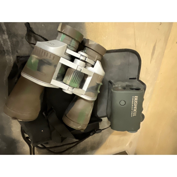 Bushnell Rangefinder & Camo Binoculars With Case