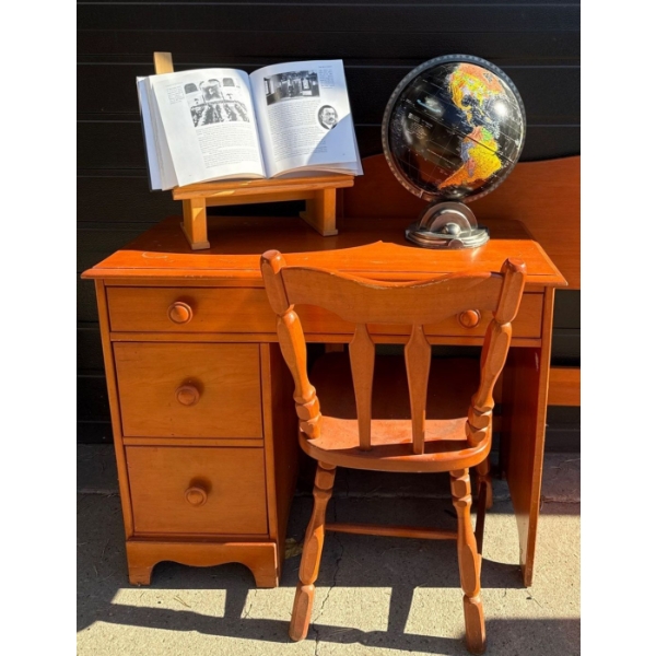 Vintage Home Office Set Up - w/ Mini Easel Desk Globe & More
