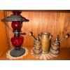 Image 1 : Victorian Kerosene Oil Lamp w/ Salt & Pepper Churns & Dairy Container 5"Tall