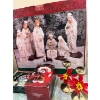 Image 3 : Of Christmas items, a large angel, brass candleholders, Coca-Cola decorative tree ornament, a porcel