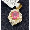 Image 1 : 10K Gold, Ruby, and Diamond Pendant (total weight 5.1g)