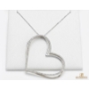 Image 1 : The Kindred Heart From Vera Wang Love Diamond Tilted Pendant 925 Sterling Silver ( 14.36G )