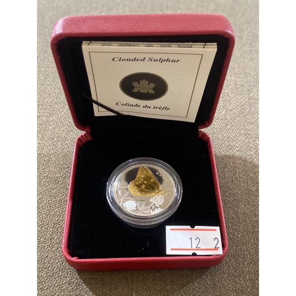 2004 Canadian Clouded Sulphur 50-Cent Silver Coin With Case