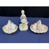 Image 3 : Pair of Porcelain Floral Baskets and Standing Figure