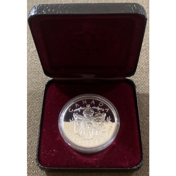 1994 RCMP Dog Team Coin 92.5% Silver 25.175 Grams