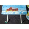 Image 4 : Artist: M.Osborne- Painted: Saw 30" W, Mailbox 16 X 7.5 (Not Incl. Hooks), Saw Blades, Pan 7 X 14 