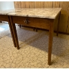 Image 2 : Pair of Marble Top Wood Tables (One Top Needs to be Glued Back On) - 27W, 21D, 22T 