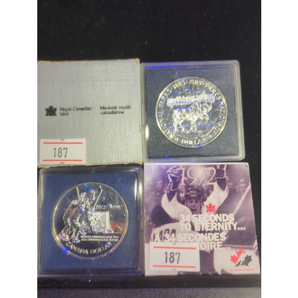 RCM 1985 100th Anni. of National Parks 50% Dollar & 1997 25th Anni. of Hockey Victory 925 Coin