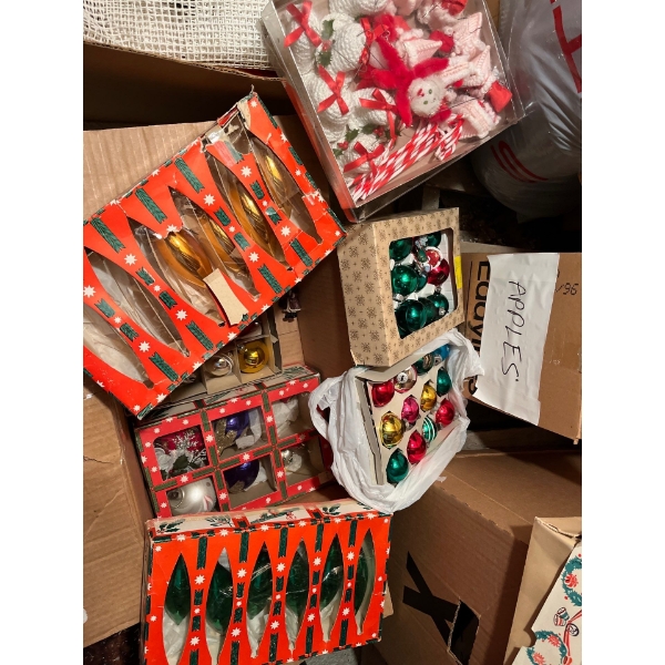 massive collection of glass vintage Christmas decorations