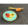 Image 1 : Italian Glass Mosaic Brooch Coral Clip