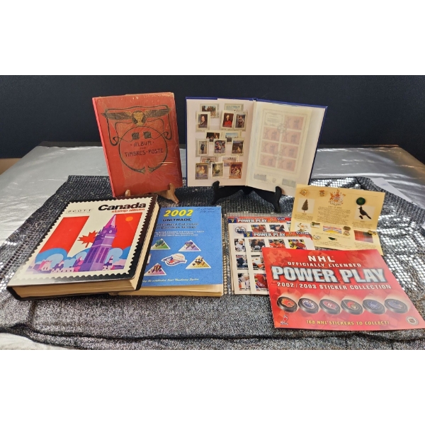 Vintage Canadian Stamp Albums, 2002/2003 Official NHL Sticker Collection, BC Emblems Pins 