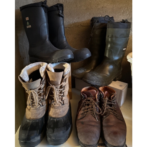 Work Boots, Snow Boots, Rain Boots- Assortment Of Men's Footwear Size12