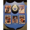 Image 2 : Display Plaque Featuring Edmonton Oilers Memorabilia including a Puck & Five Cards