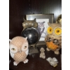 Image 3 : Decorative Owl Collection #1 - Wood Carvings, Solid Brass Plate, Owl Globe 