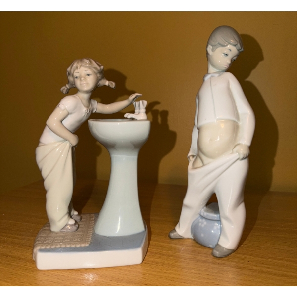 Lladro Figurines: At Sink 4 W, 4.5 D, 7.5 T , w/ Tummy Showing 8.5 T