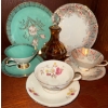 Image 1 : Assorted Vintage Tea Sets w/ Floral Or Geometric Designs- Bavaria West Germany Tea Cups & Saucers