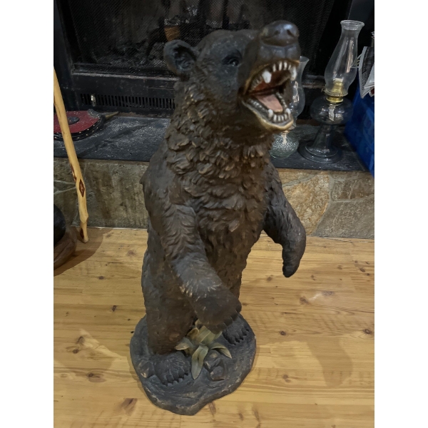 Grizzly Bear Sculpture on his hide legs 36” height