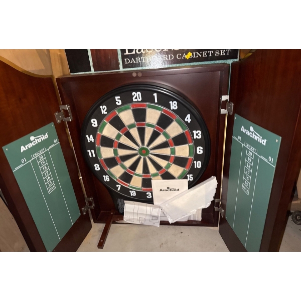 Opened but New LaserScoreII, Dartboard Cabinet Set 23x20x2 