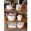 Image 1 : Vintage Kanawha porcelain enamelware double boiler pot set from the 1950 roasters coffee pot & MORE