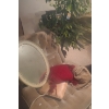 Image 1 : Unholstered Chair 35 W, 29 D, 36 T, Oval Mirror 18.5 x 26, Artificial Ficus Tree 