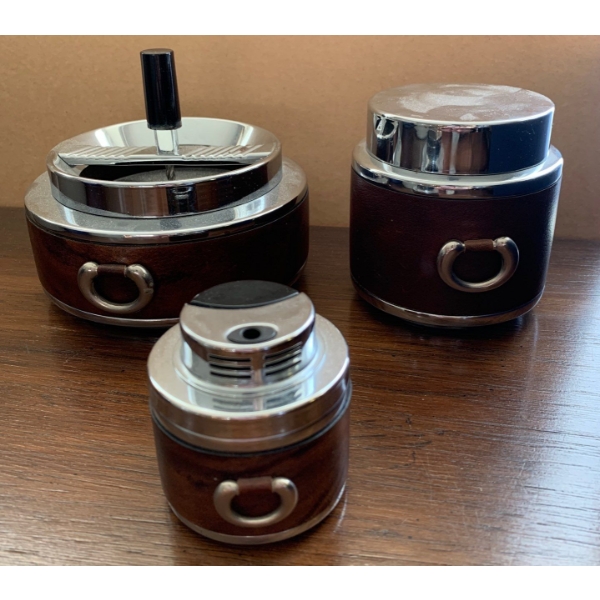 Luxury Smoker's Accessories - Vintage Lighter Ashtray & Case
