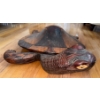 Image 5 : XL Hand Carved Mahogany Tortoise Sculpture 34x23