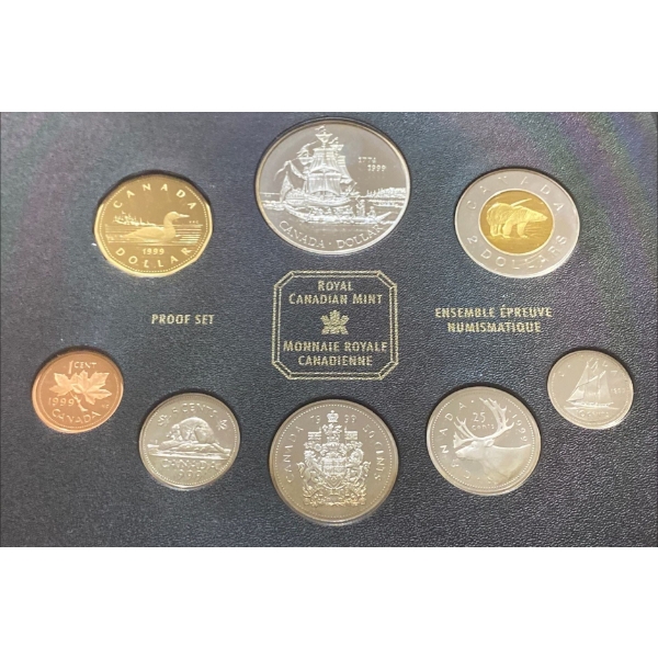 1999 Canadian Proof Set 92.5% Silver 1.694 Troy Ounces